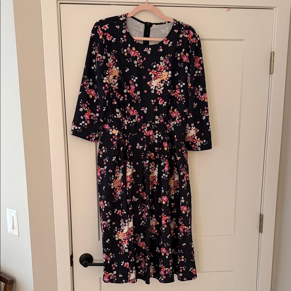 Amazon Black Floral Midi Dress